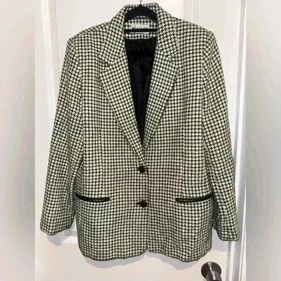 Size 14 Joan Leslie Black & White Vintage Blazer - Picture 1 of 6